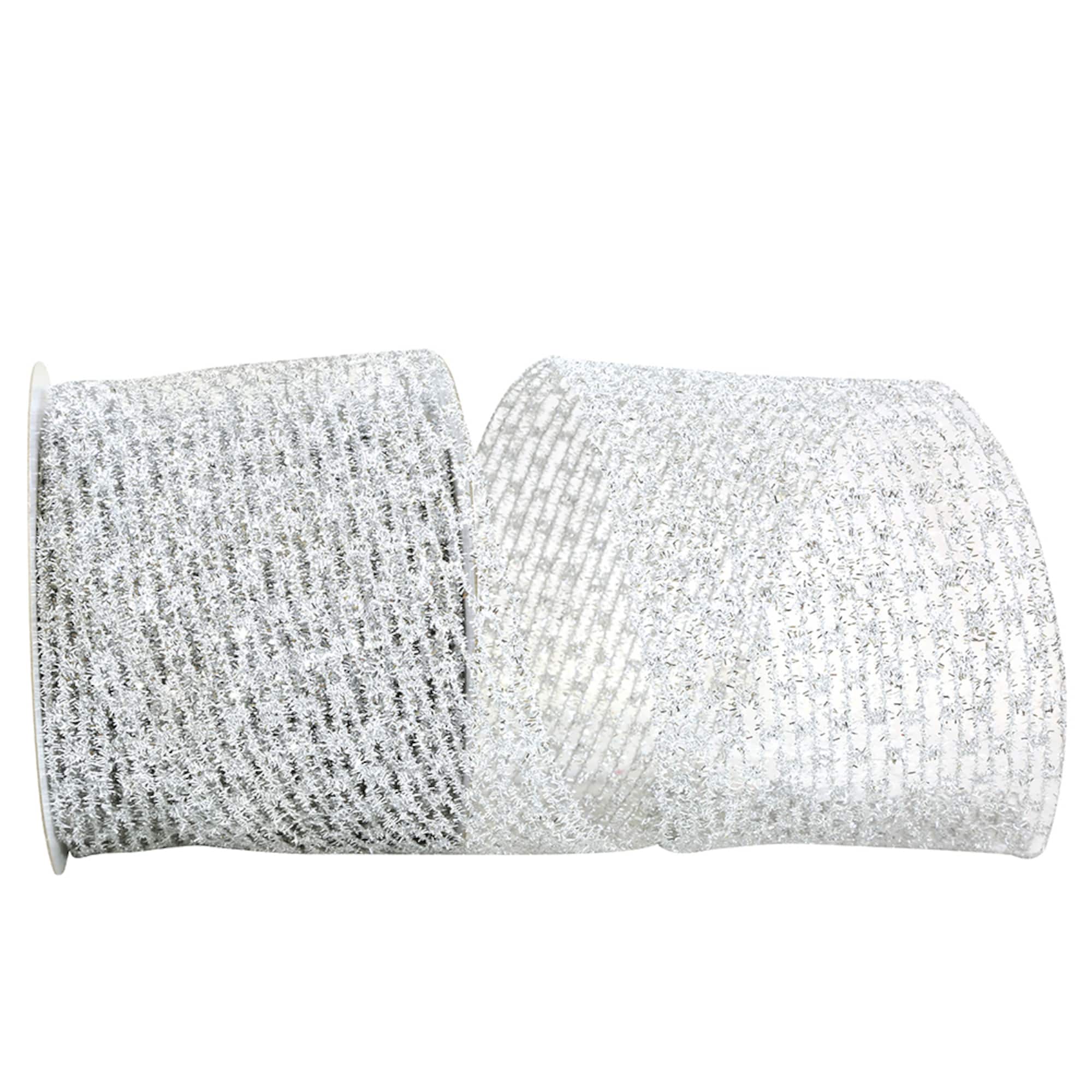 JAM Paper 4" x 10yd. Flex Net Stretch Metallic Wired Edge Mesh Ribbon